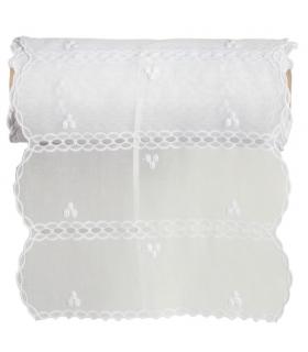 Rideau Brodé Modulable en Hauteur, Motif graphique épuré - Rouleau, Larg, 90cm, Long, 20m Rideau Brodé Modulable en Hauteur, Motif graphique épuré - Rouleau, Larg, 90cm, Long, 20m