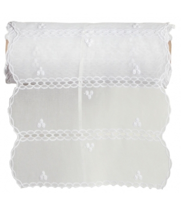 Rideau Brodé Modulable en Hauteur, Motif graphique épuré - Rouleau, Larg, 90cm, Long, 20m