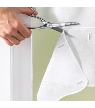 Rideau Brodé Modulable en Hauteur, Motif graphique épuré - Rouleau, Larg, 90cm, Long, 20m