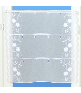 Rideau Brodé Modulable en Hauteur, Motif Floral - Rouleau, Larg, 60cm, Long, 20m Rideau Brodé Modulable en Hauteur, Motif Floral - Rouleau, Larg, 60cm, Long, 20m