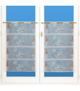 Rideau Brodé Modulable Motif Potager - Rouleau, Larg, 45cm, Long, 13m Rideau Brodé Modulable Motif Potager - Rouleau, Larg, 45cm, Long, 13m