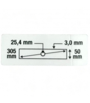 Couteau à herbe deux dents plat rectangulaire diamètre 25,4mm épaisseur 3mm 72050001