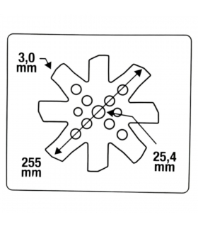 Lame duro broyeur spéciale ronces, arbustes et racines 8 dents épaisseur 3 mm diamètre 25,4mm 72050008