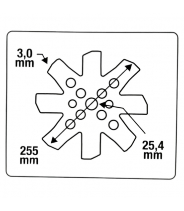 Lame duro broyeur spéciale ronces, arbustes et racines 8 dents épaisseur 3 mm diamètre 25,4mm 72050008