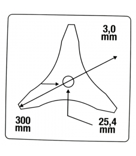 Lame duro broyeur spéciale ronces, arbustes et racines 3 dents épaisseur 3 mm diamètre 25,4mm 72050006