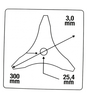 Lame duro broyeur spéciale ronces, arbustes et racines 3 dents épaisseur 3 mm diamètre 25,4mm 72050006