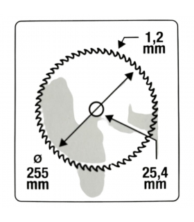 Lame spéciale arbuste  36 dents aiguisées épaisseur 1,2 mm diamètre 25,4mm 72060001