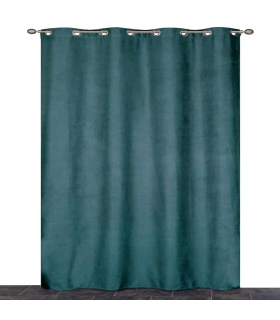 Rideau suédine thermique doublé polaire, Vert - 140x240cm prêt a poser Atout Ciel