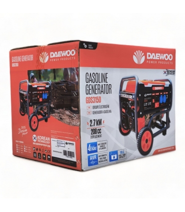 Groupe électrogène à essence 2700W monophasé, 230V, AVR - DAEWOO GDS3150E