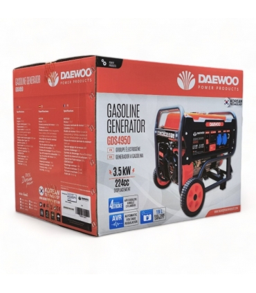 Groupe électrogène à essence 3500W, 230V, régulateur AVR - DAEWOO GDS4950E