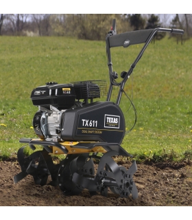Motobineuse 4 temps 212cc, Largeur de Travail Extensible, 4000 watts, Marche Avant et Arrière avec Dual Shaft - TEXAS TX611TG Motobineuse 4 temps 212cc, Largeur de Travail Extensible, 4000 watts, Marche Avant et Arrière avec Dual Shaft - TEXAS TX611TG