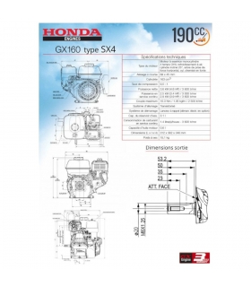 Moteur Honda GX160SX4 163 cc, Vilebrequin 20,0 mm, pour pompe à eau, souffleuse à neige et générateur Moteur Honda GX160SX4 163 cc, Vilebrequin 20,0 mm, pour pompe à eau, souffleuse à neige et générateur