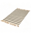 Tapis rectangulaire en Jute et Coton avec Franges, Beige, 60x90cm - Atout Ciel 69003