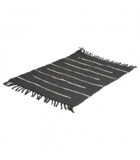 Tapis rectangulaire en Coton avec Franges, Noir, 100x150cm - Atout Ciel 69005 Tapis rectangulaire en Coton avec Franges, Noir, 100x150cm - Atout Ciel 69005