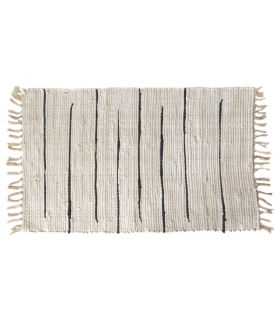 Tapis rectangulaire en Coton avec Franges, Blanc, 100x150cm - Atout Ciel 69005 Tapis rectangulaire en Coton avec Franges, Blanc, 100x150cm - Atout Ciel 69005