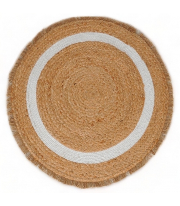 Tapis Rond en Jute tressé, Beige, D80cm - Atout Ciel 69008