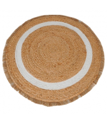 Tapis Rond en Jute tressé, Beige, D80cm - Atout Ciel 69008