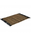 Tapis rectangulaire avec Franges en Jute et Coton, Noir, 60x90cm - Atout Ciel 69007