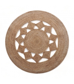 Tapis rond en jute naturel ajouré, Beige, 80 cm - Atout Ciel 69011 Tapis rond en jute naturel ajouré, Beige, 80 cm - Atout Ciel 69011