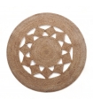 Tapis rond en jute naturel ajouré, Beige, 80 cm - Atout Ciel 69011