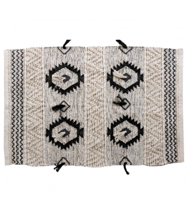 Tapis éthnique rectangulaire en Coton, Beige, 100x150cm - Atout Ciel 69009