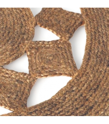 Tapis Rond ajouré en Jute Naturel, Beige, D120cm - Atout Ciel 69011
