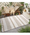 Tapis rectangulaire en coton, effet rayé en jute, écru et naturel, 60x90cm - Atout Ciel 69013