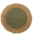 Tapis rond en jute tressé, bicolore naturel et kaki, 120 cm - Atout Ciel 69014