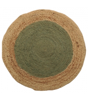 Tapis rond en jute tressé, bicolore naturel et kaki, 80 cm - Atout Ciel 69014 Tapis rond en jute tressé, bicolore naturel et kaki, 80 cm - Atout Ciel 69014