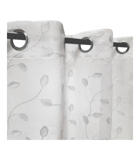 Rideau léger blanc et broderie blanche, 140x240cm à œillets  - facile à installer, Atout Ciel Rideau léger blanc et broderie blanche, 140x240cm à œillets  - facile à installer, Atout Ciel