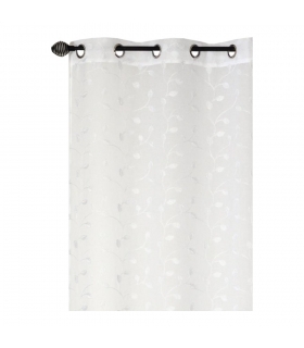 Rideau léger blanc et broderie blanche, 140x240cm à œillets  - facile à installer, Atout Ciel Rideau léger blanc et broderie blanche, 140x240cm à œillets  - facile à installer, Atout Ciel