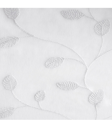 Rideau léger blanc et broderie blanche, 140x240cm à œillets  - facile à installer, Atout Ciel