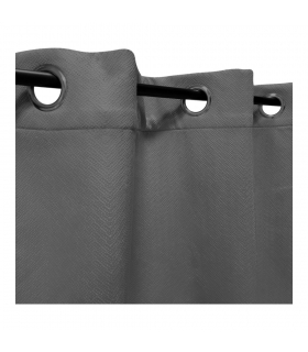 Rideau occultant thermique à œillets, velours frappé gris, doublure polaire 140x240cm - prêt à poser, Atout Ciel Rideau occultant thermique à œillets, velours frappé gris, doublure polaire 140x240cm - prêt à poser, Atout Ciel