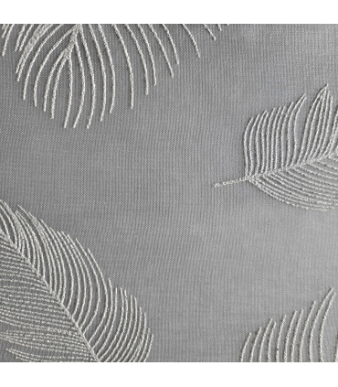 Rideau léger imprimé feuilles grise, 140x240cm à œillets  - facile à installer, Atout Ciel