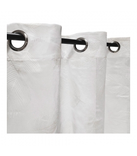 Rideau voilage à œillets feuilles blanche, 140x240cm - prêt à poser, Atout Ciel Rideau voilage à œillets feuilles blanche, 140x240cm - prêt à poser, Atout Ciel