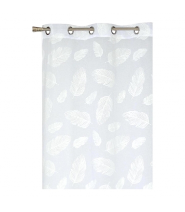 Rideau voilage à œillets feuilles blanche, 140x240cm - prêt à poser, Atout Ciel