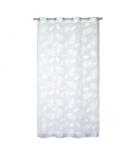 Rideau voilage à œillets feuilles blanche, 140x240cm - prêt à poser, Atout Ciel Rideau voilage à œillets feuilles blanche, 140x240cm - prêt à poser, Atout Ciel