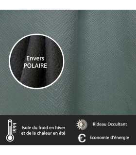 Rideau occultant thermique, velours frappé vert, doublure polaire 140x240cm - prêt à poser, Atout Ciel Rideau occultant thermique, velours frappé vert, doublure polaire 140x240cm - prêt à poser, Atout Ciel