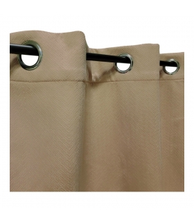 Rideau thermique à œillets, velours frappé taupe, 140x240cm doublure polaire - facile à installer, Atout Ciel Rideau thermique à œillets, velours frappé taupe, 140x240cm doublure polaire - facile à installer, Atout Ciel