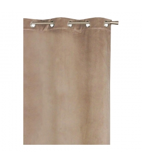 Rideau thermique à œillets, velours frappé taupe, 140x240cm doublure polaire - facile à installer, Atout Ciel Rideau thermique à œillets, velours frappé taupe, 140x240cm doublure polaire - facile à installer, Atout Ciel