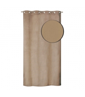 Rideau thermique à œillets, velours frappé taupe, 140x240cm doublure polaire - facile à installer, Atout Ciel Rideau thermique à œillets, velours frappé taupe, 140x240cm doublure polaire - facile à installer, Atout Ciel