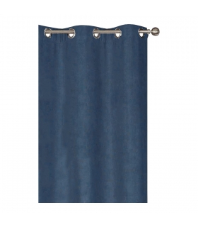 Rideau isolant thermique à œillets, 140x240cm velours frappé indigo - prêt à accrocher, Atout Ciel Rideau isolant thermique à œillets, 140x240cm velours frappé indigo - prêt à accrocher, Atout Ciel