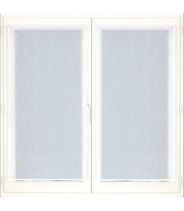 Voilage blanc unis, paire de 2X 60x120cm avec passe-tringle - prêts à accrocher, Atout Ciel