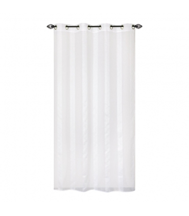 Voilage blanc à fines rayures, 240x280cm à œillets - installation facile, Atout Ciel