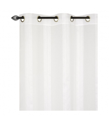 Voilage blanc à fines rayures, 240x280cm à œillets - installation facile, Atout Ciel