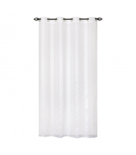Rideau voilage blanc à fines rayures à œillets, 240x240cm - prêt à poser, Atout Ciel Rideau voilage blanc à fines rayures à œillets, 240x240cm - prêt à poser, Atout Ciel