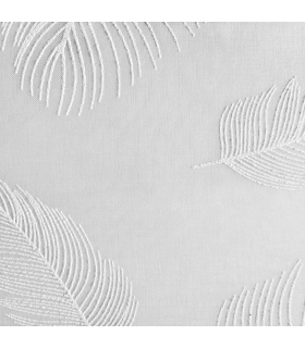 Voilages blancs imprimés feuilles, 2X 60x120cm avec tunnel passe-tringle - prêts à accrocher, Atout Ciel Voilages blancs imprimés feuilles, 2X 60x120cm avec tunnel passe-tringle - prêts à accrocher, Atout Ciel