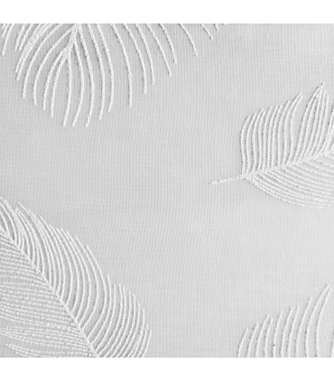 Voilages blancs imprimés feuilles, 2X 60x120cm avec tunnel passe-tringle - prêts à accrocher, Atout Ciel