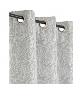 Rideau isolant thermique jacquard gris clair, 135x240cm - installation facile, Atout Ciel Rideau isolant thermique jacquard gris clair, 135x240cm - installation facile, Atout Ciel