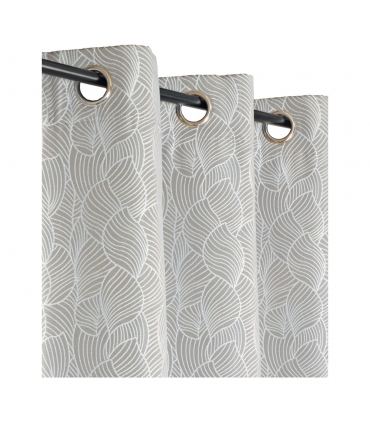 Rideau isolant thermique jacquard gris clair, 135x240cm - installation facile, Atout Ciel